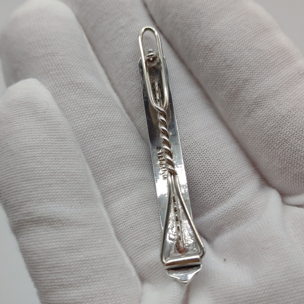 Vintage Sterling Silver Siam Niello Hair Barette - Picture 7 of 10